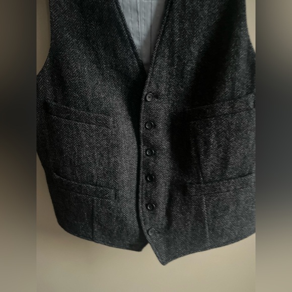 J. Crew Vintage Gray Herringbone Vest - Picture 9 of 11